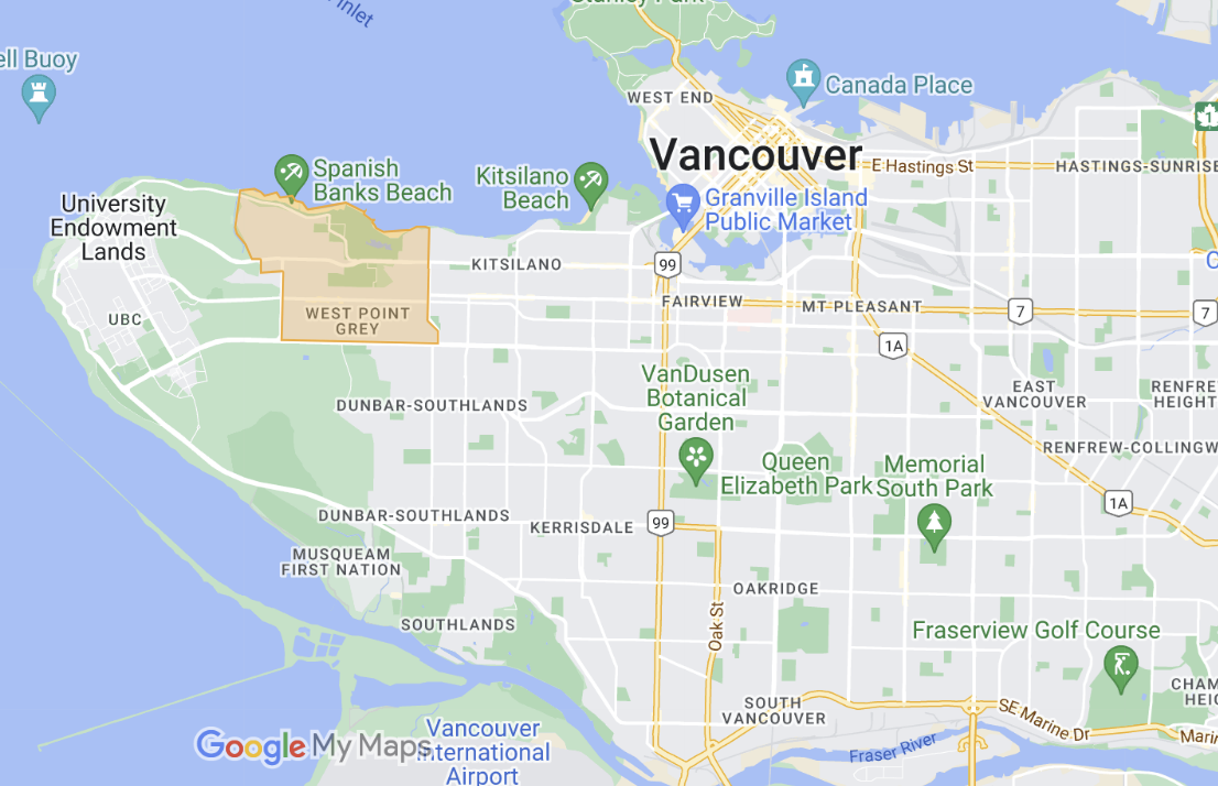 Point Grey Map